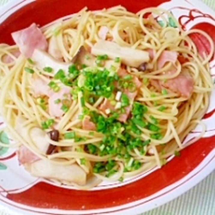 エリンギとベーコンの和風スパゲティ